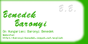 benedek baronyi business card